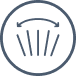 A circular icon with a curved arrow and radiating lines, commonly used as a loading or processing indicator.