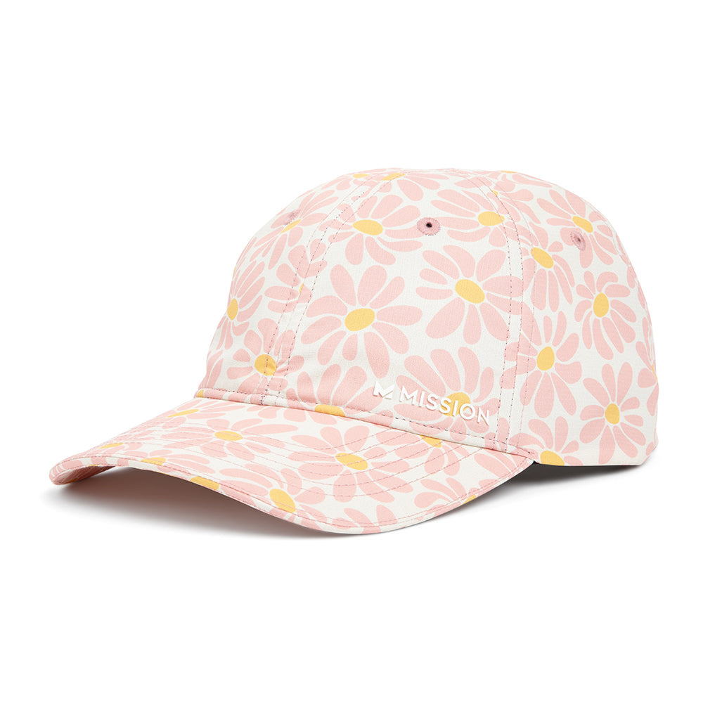 Cooling Performance Hat Caps MISSION Daisy Coral Cloud S/M