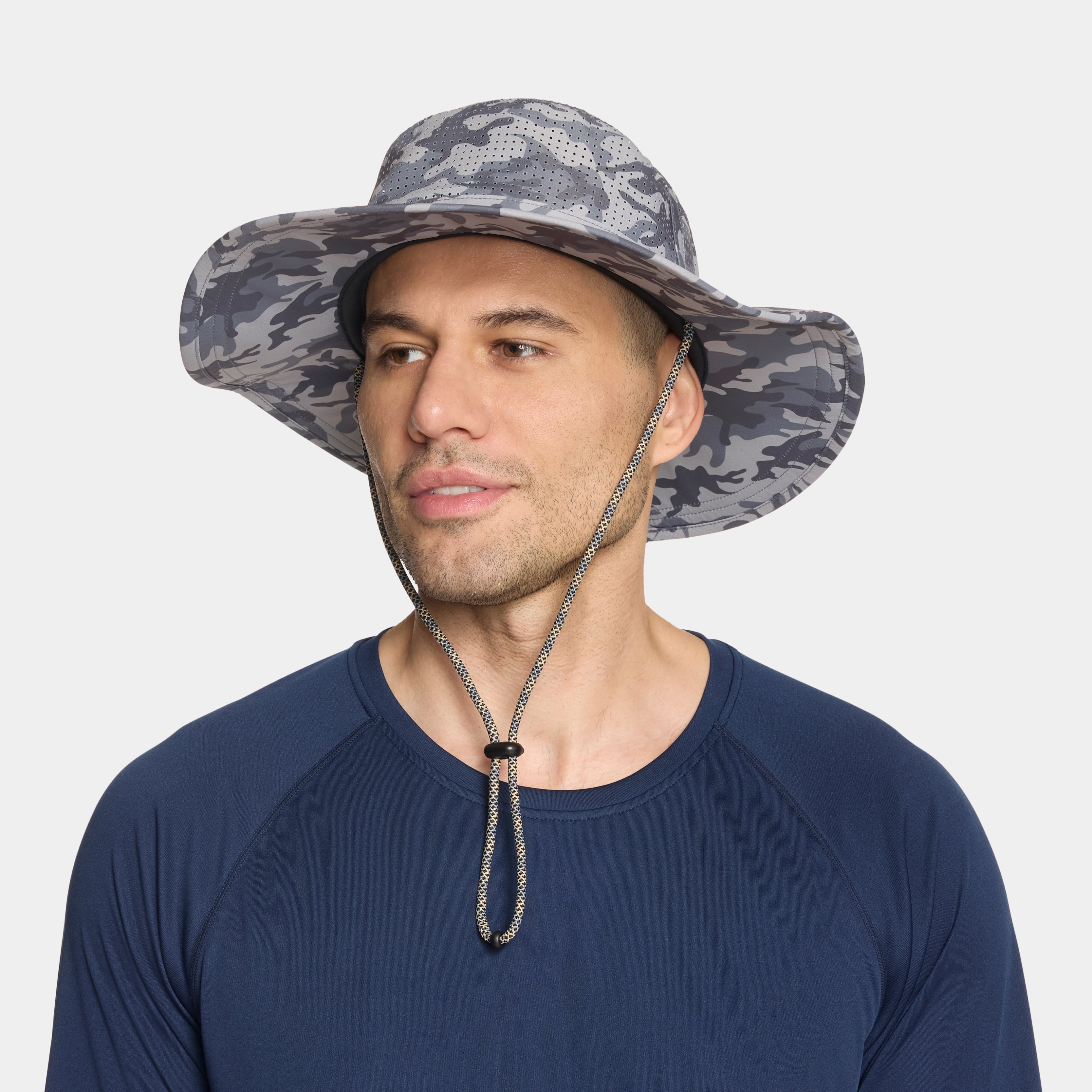 Cooling Boonie Hat Wide Brim Hats MISSION Grey Camo One Size