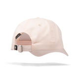 Beige cap with a brand logo on a white background