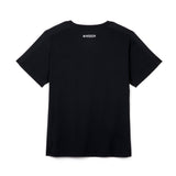 Black t-shirt with 'Mission' branding on the back against a white background