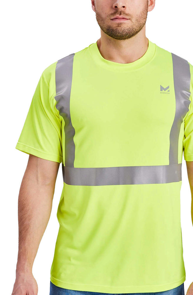 Men's Cooling Safety Shirt Shirts MISSION Hi Vis Yellow M
