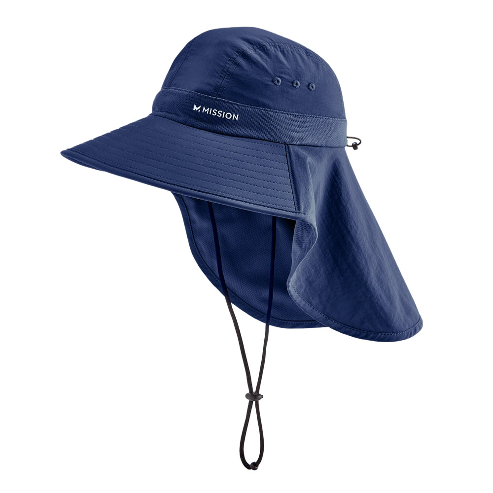 Sun Defender Hat Wide Brim Hats MISSION Navy One Size