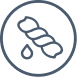 A minimalist white circular icon containing a stylized paintbrush design, representing a paint or brush product.