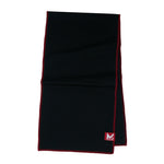 Black Max Plus cooling towel with red edge and small logo patch.