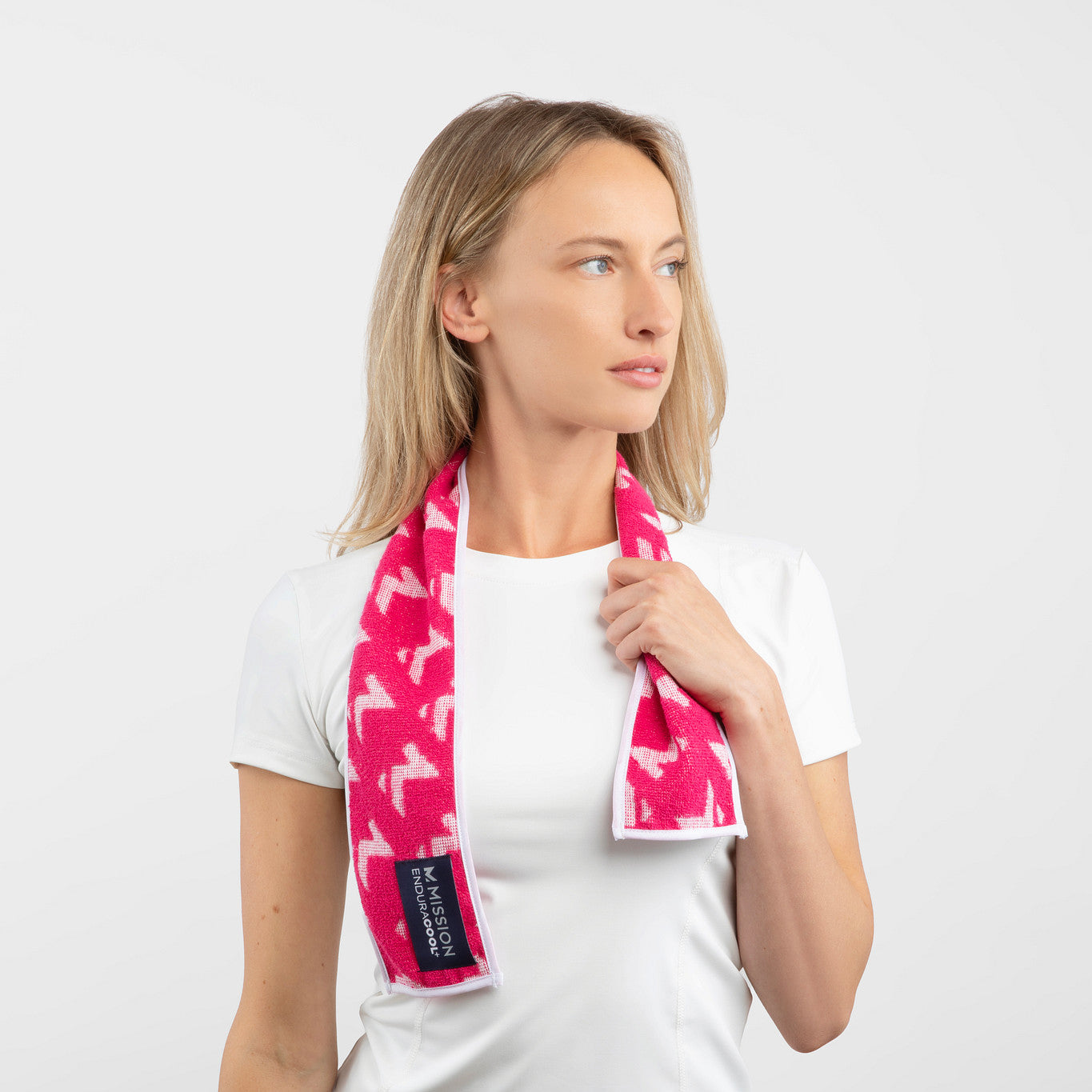 Enduracool+ Mini Performance Towel 2-Pack Towels MISSION Ash Grey/Fuchsia 4" X 35.5"